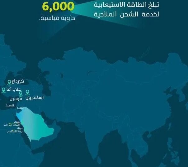بطاقة 6000 حاوية قياسية.. موانئ تضيف خدمة شحن جديدة لميناء جدة الإسلامي