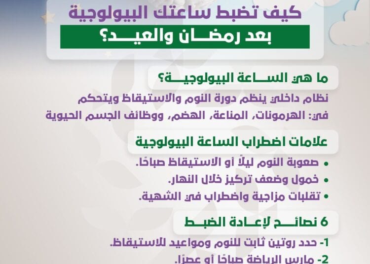 كيف تضبط ساعتك البيولوجية بعد رمضان والعيد؟