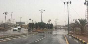تساقط أمطار على محافظة أملج
