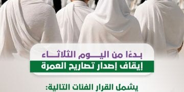 بدءا من اليوم الثلاثاء.. إيقاف إصدار تصاريح العمرة