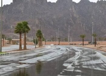 تساقط أمطار غزيرة على منطقة حائل