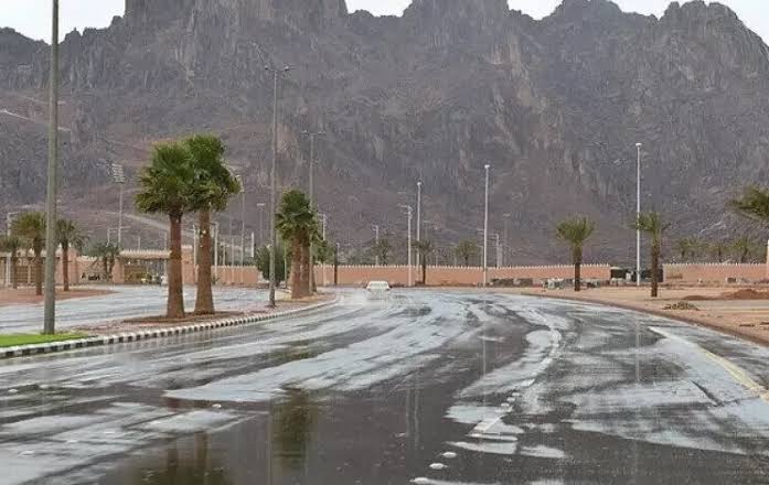 تساقط أمطار غزيرة على منطقة حائل