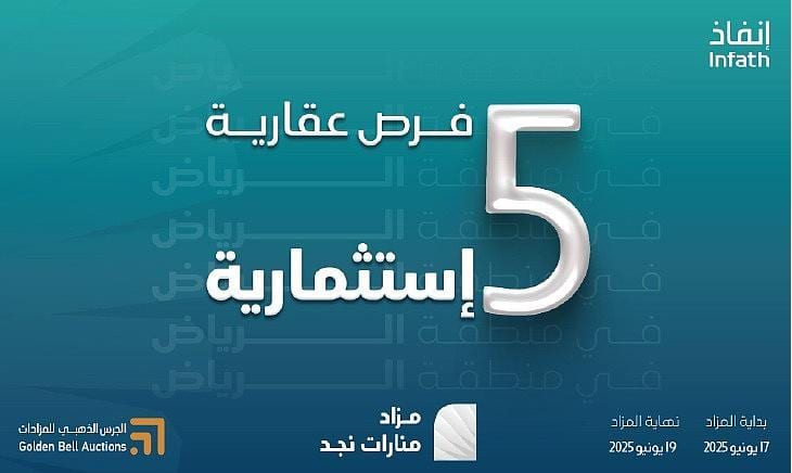 5 فرص استثمارية واعدة في مزاد منارات نجد بالمزاحمية تحت إشراف "إنفاذ"