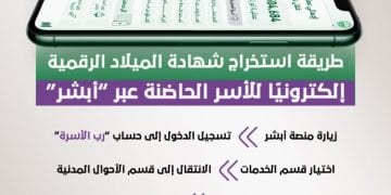 طريقة استخراج شهادة الميلاد الرقمية إلكترونيًا عبر “أبشر”