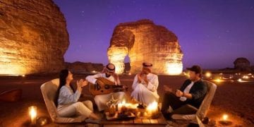 منظر طبيعي في صحراء السعودية يعكس نقاء الهواء والبيئة
