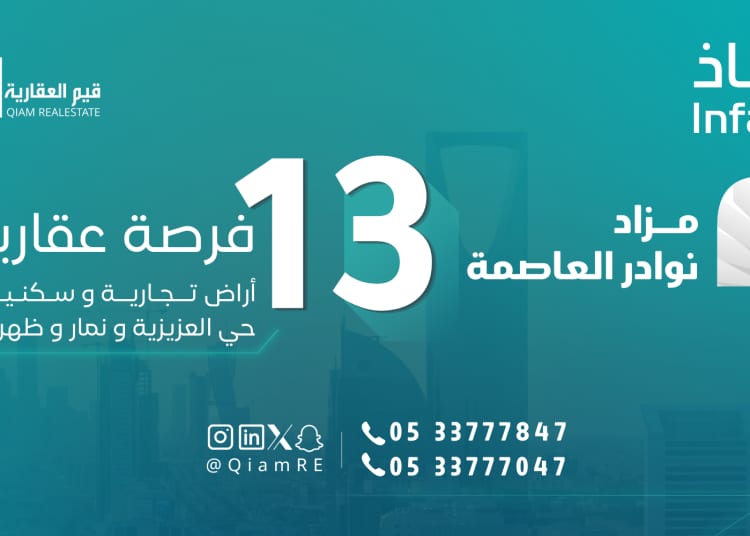 مزاد نوادر العاصمة بالرياض.. 13 فرصة استثمارية عقارية مميزة