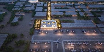 تصور هندسي لمطار الملك سلمان الدولي في الرياض.