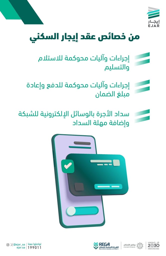 منصة إيجار توضح خصائص عقد الإيجار السكني