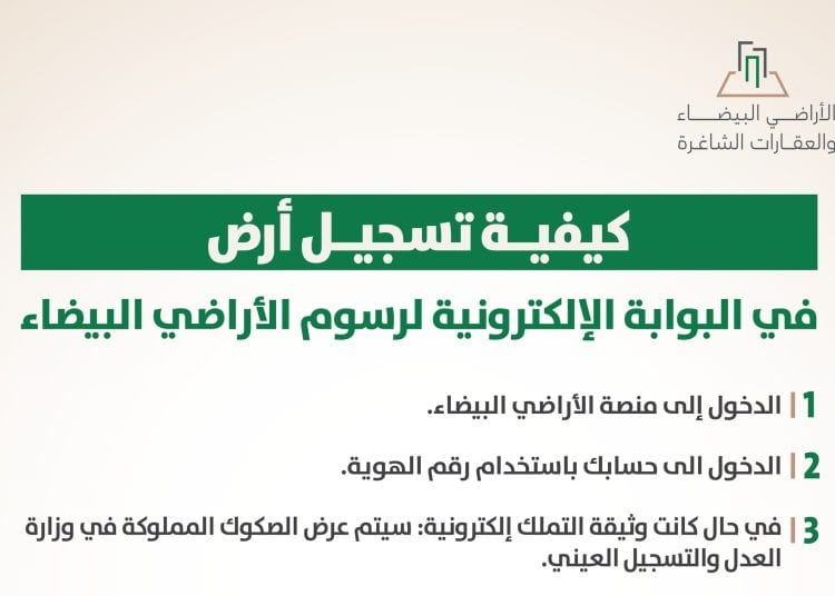 خطوات تسجيل الأرض عبر بوابة رسوم الأراضي البيضاء