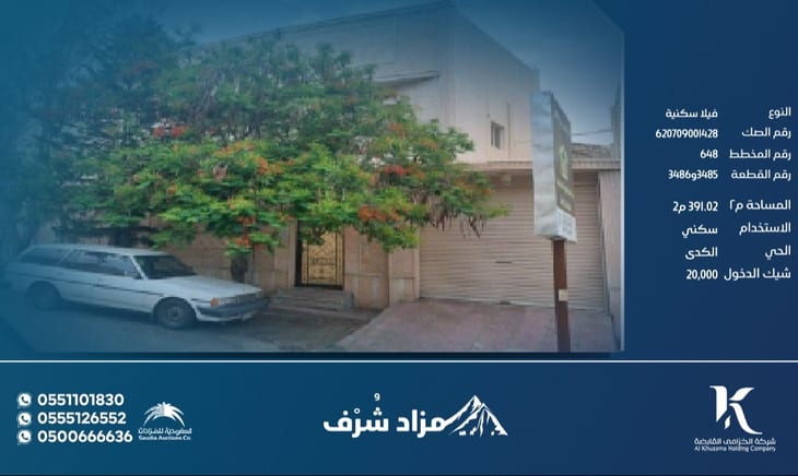 مزاد شرف العقاري ينطلق في الطائف لبيع 6 عقارات سكنية مميزة