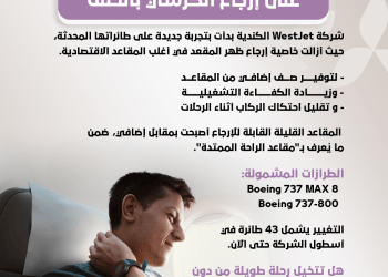 حتى راحة ظهرك صارت برسوم.. “WestJet” تفرض تكلفة إضافية لإرجاع الكرسي الخلفي