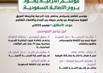 “عزّك وملفاك”.. موسم الدرعية 2025 يعود بروح الأصالة السعودية