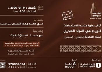 طرح مخطط مشارف العوالي في مزاد علني هجين جنوب شرق مكة