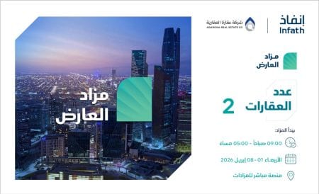 مزاد العارض الإلكتروني ينطلق في الرياض: فرص عقارية مميزة بمساحات استثنائية شمال العاصمة