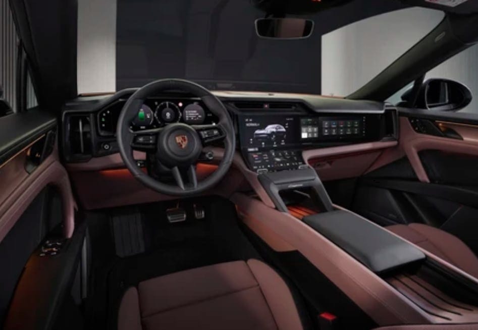 نظرة على تصميم الجزء الخلفي من سيارة بورش كايين كوبيه الكهربائية 2027 Porsche Cayenne Electric 0