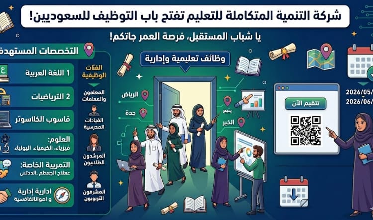 وظائف شركة التنمية المتكاملة للتعليم.
