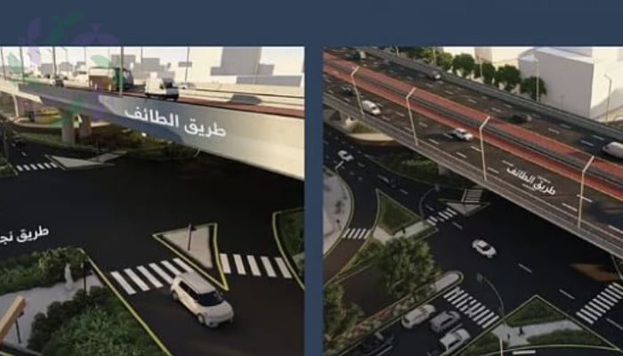 أعمال تطوير طريق الطائف