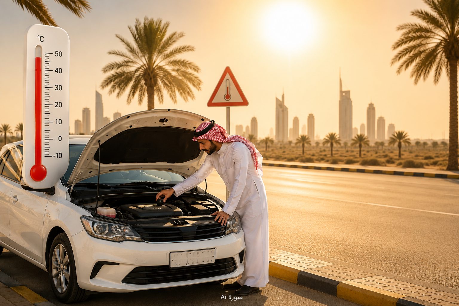 نصائح المرور السعودي لقيادة السيارة في الأجواء شديدة الحرارة