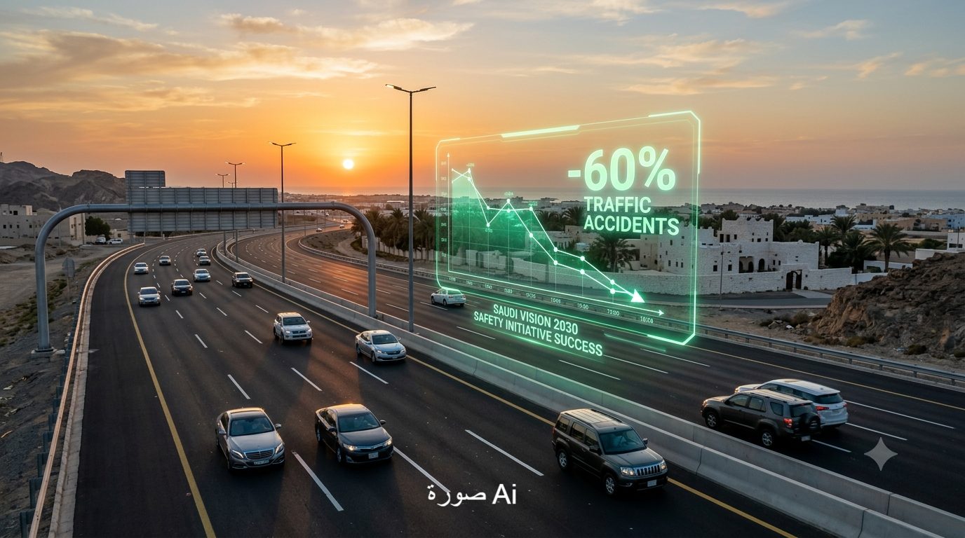انخفاض تاريخي لـ وفيات الحوادث في السعودية بنسبة 60% خلال 2025
