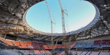 ملعب أرامكو في الخبر.. تقدم متواصل في أعمال الإنشاء واستعدادات كأس العالم 2034