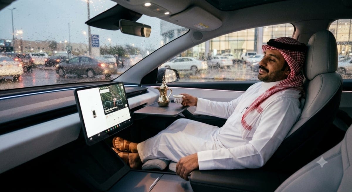 القهوة العربية في سيارات الأجرة ذاتية القيادة بدون مقود
