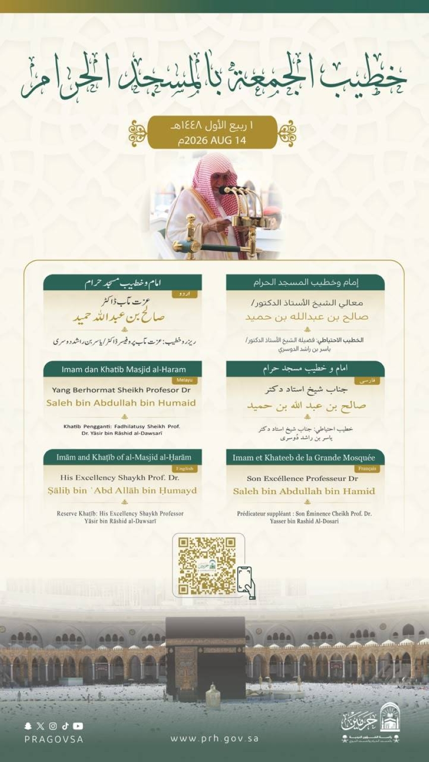 من هم خطباء الجمعة في الحرمين الشريفين؟