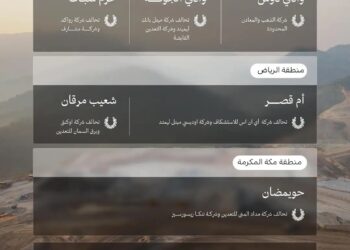 في مساحة 858 كم.. 11 شركة محلية وعالمية تفوز برخص الكشف في 6 مواقع تعدينية