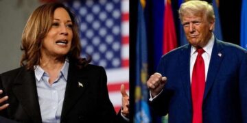 تعادل ترامب وهاريس في أول اقتراع بانتخابات الولايات المتحدة