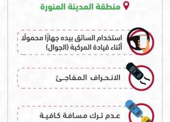 احذر.. أبرز مسببات الحوادث المرورية بمنطقة المدينة المنورة