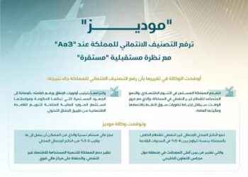 تصنيف المملكة الائتماني يرتفع عند “aa3” مع نظرة مستقبلية “مستقرة”