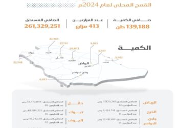 الأمن الغذائي”: صرف (261) مليون ريال مستحقات الدفعة السادسة لمزارعي القمح المحلي