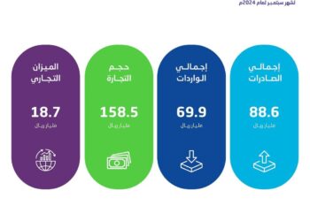 هيئة الإحصاء”: ارتفاع الصادرات غير البترولية بنسبة 22.8 % في سبتمبر من 2024