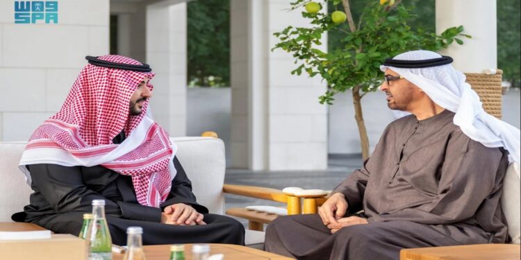 خالد بن سلمان يبحث التطورات الإقليمية مع محمد بن زايد