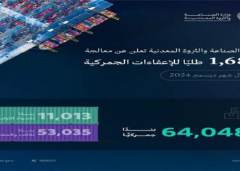 وزارة الصناعة والثروة المعدنية تعالج 1682 طلبًا للإعفاء الجمركي في ديسمبر 2024