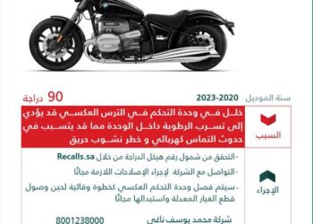 وزارة التجارة تستدعي 90 دراجة نارية من طراز BMW R18 لخلل بوحدة التحكم