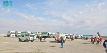 قافلة مساعدات سعودية تحمل الطحين لدعم المخابز في سوريا