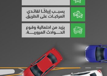 المرور: عدم الالتزام بحدود المسارات المحددة على الطريق يعطّل حركة السير