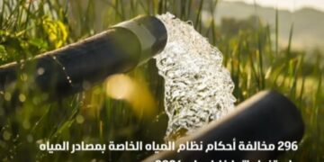 “البيئة”: قيمة مخالفات نظام مصادر المياه واستخداماتها تتجاوز 7.1 ملايين ريال خلال عام 2024