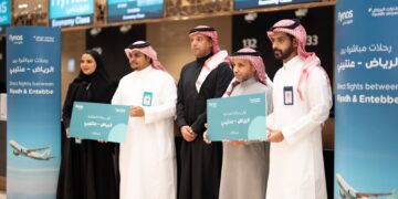 طيران ناس يحتفل بتدشين أولى رحلاته المباشرة بين الرياض وعنتيبي في أوغندا