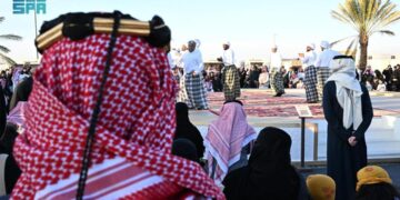 ألوان العرضة واللعب تنعشان الحاضرين في احتفالات يوم التأسيس بأبها