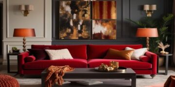 الأحمر في الديكور الداخلي لعام 2025: لمسات جريئة وأناقة لا تُقاوم