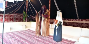 منتزه المغواة بحائل يحتضن فعاليات يوم التأسيس وسط أجواء تراثية