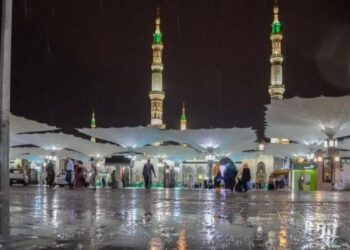 أمطار على المدينة المنورة وسماء مُلبدة بالغيوم