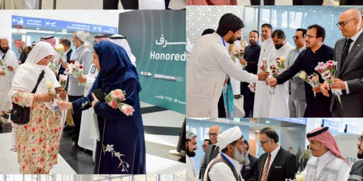 وصول أول طلائع الحجاج الباكستانيين لمطار الأمير محمد بن عبدالعزيز بالمدينة المنورة