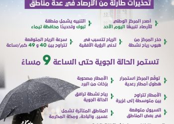 أمطار غزيرة وبرد وسيول.. تحذيرات طارئة من الأرصاد في عدة مناطق