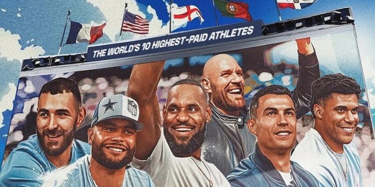 رونالدو في الصدارة.. قائمة الرياضيين الأعلى أجرًا في العالم لعام 2025