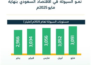 السعودية تسجل أعلى مستوى تاريخي للسيولة المحلية بنهاية مايو 2025