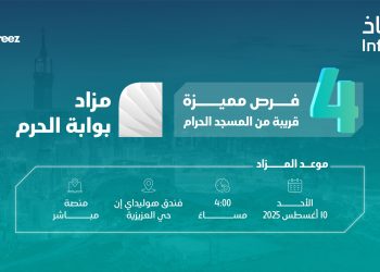 شركة أريز للاستثمار التجاري تشارك في مزاد «بوابة الحرم» ب 4 فرص عقارية مميزة