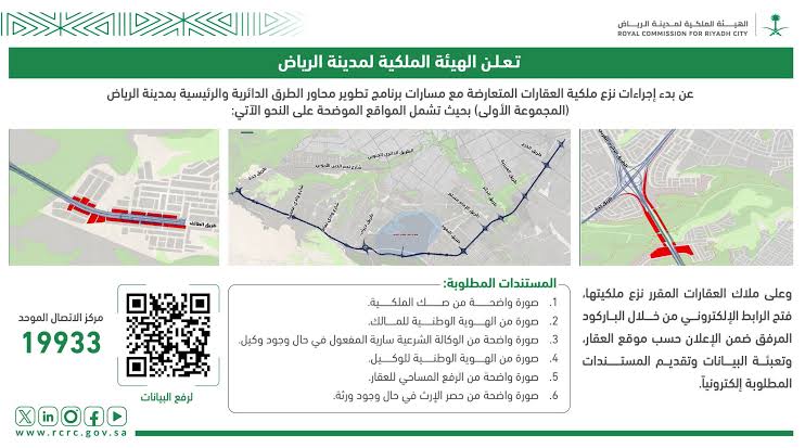 نزع ملكية العقارات ضمن تطوير محور طريق الثمامة