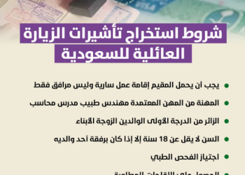 شروط استخراج تأشيرات الزيارة العائلية للسعودية